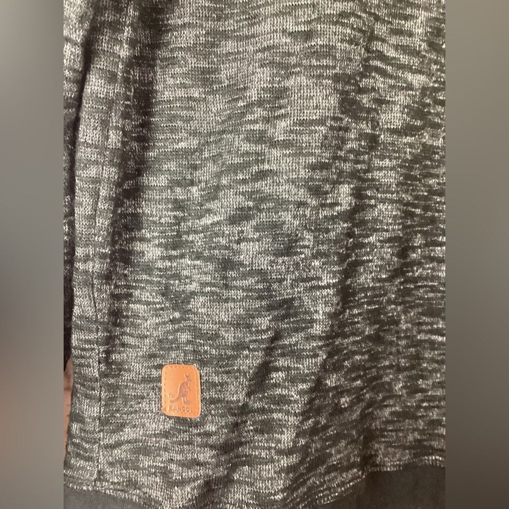 Kangol Charcoal and Black Knit Men’s Burnout Sweater M - Picture 3 of 5